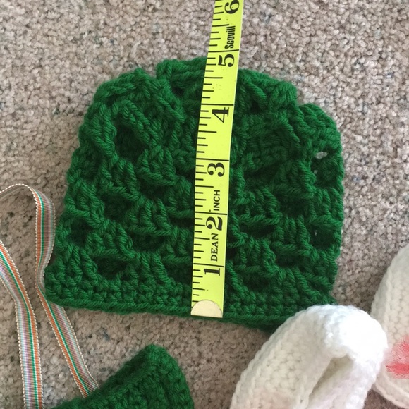 HAND CRAFTED Beanie Tie Slippers Baby or Doll Crochet Size 0 - Picture 5 of 8
